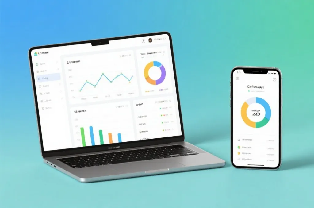 多端适配的统计工具界面,手机与电脑同步显示